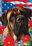 Bull Mastiff - Best of Breed  Patriotic I All-American Outdoor House and Garden Flag ..