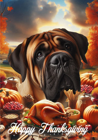 Bull Mastiff - Best of Breed  Thanksgiving Outdoor House and Garden Flag ..