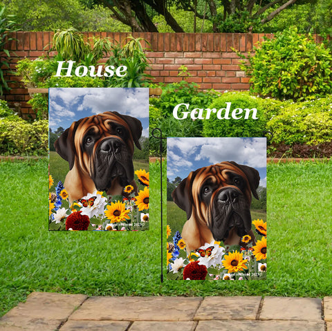 Bull Mastiff - Best of Breed  Summer Fields Outdoor House and Garden Flag ..