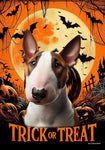 Bull Terrier Brown/White - Best of Breed  Halloween Outdoor House and Garden Flag