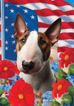 Bull Terrier Brown/White - Best of Breed  Patriotic I All-American Outdoor House and Garden Flag