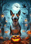 Bull Terrier Brown White - Best of Breed DCR Halloween Outdoor House and Garden Flag