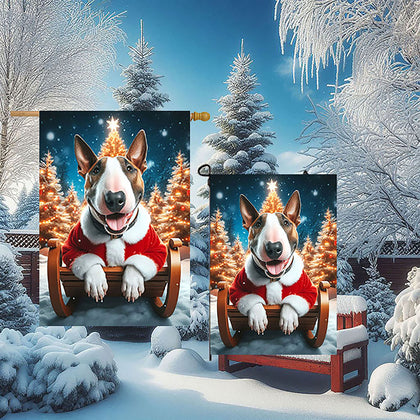 Bull Terrier Brown White - Best of Breed DCR Christmas Outdoor House and Garden Flag