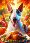 Bull Terrier Brown White - Best of Breed DCR Thanksgiving Outdoor House and Garden Flag