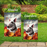 Bull Terrier Mini - Best of Breed  Fall Leaves Outdoor House and Garden Flag