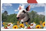 Bull Terrier Mini - Best of Breed Summer Flowers Mailbox Cover Hi-Grade Vinyl 6" x 19"