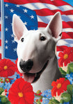 Bull Terrier White - Best of Breed  Patriotic I All-American Outdoor House and Garden Flag