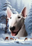 Bull Terrier White - Best of Breed  Winter Wonderland Outdoor House and Garden Flag