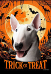 Bull Terrier White - Best of Breed  Halloween Outdoor House and Garden Flag