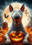 Bull Terrier White - Best of Breed DCR Halloween Outdoor House and Garden Flag