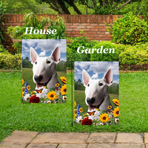 Bull Terrier White - Best of Breed  Summer Fields Outdoor House and Garden Flag