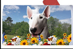 Bull Terrier White - Best of Breed Summer Flowers Mailbox Cover Hi-Grade Vinyl 6" x 19"