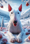 Bull Terrier White - Best of Breed DCR Winter Berries Outdoor House and Garden Flag