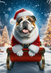 English Bulldog Brown and White - Best of Breed DCR Christmas Outdoor House and Garden Flag