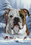 Bulldog - Best of Breed  Winter Wonderland Outdoor House and Garden Flag ..