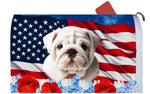 Bulldog White - Best of Breed Patriotic Mailbox Cover Hi-Grade Vinyl 6" x 19"..