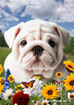 Bulldog White - Best of Breed  Summer Fields Outdoor House and Garden Flag ..