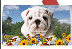 Bulldog White - Best of Breed Summer Flowers Mailbox Cover Hi-Grade Vinyl 6" x 19"..