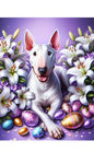 Bull Terrier White - Best of Breed DCR Easter Holiday    Outdoor House and Garden Flag