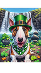 Bull Terrier Brown White - Best of Breed DCR Saint Patricks Day Day Outdoor House and Garden Flag