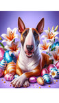 Bull Terrier Brown White - Best of Breed DCR Easter Holiday    Outdoor House and Garden Flag