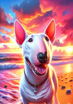 Bull Terrier White - Best of Breed DCR Summer Sunset Outdoor House and Garden Flag