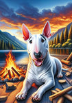 Bull Terrier White - Best of Breed DCR Summer Camping   Outdoor House and Garden Flag