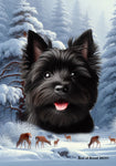 Cairn Terrier Black - Best of Breed  Winter Wonderland Outdoor House and Garden Flag