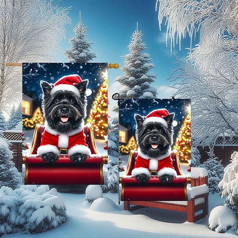 Cairn Terrier Black - Best of Breed DCR Christmas Outdoor House and Garden Flag