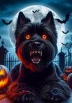 Cairn Terrier Black - Best of Breed DCR Halloween Outdoor House and Garden Flag