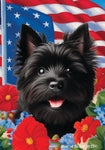 Cairn Terrier Black - Best of Breed  Patriotic I All-American Outdoor House and Garden Flag