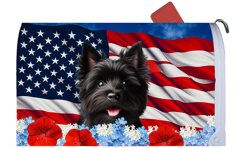 Cairn Terrier Black - Best of Breed Patriotic Mailbox Cover Hi-Grade Vinyl 6" x 19"