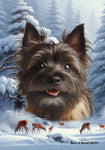 Cairn Terrier Brindle - Best of Breed  Winter Wonderland Outdoor House and Garden Flag