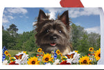 Cairn Terrier Brindle - Best of Breed Summer Flowers Mailbox Cover Hi-Grade Vinyl 6" x 19"