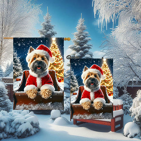 Cairn Terrier Wheat - Best of Breed DCR Christmas Outdoor House and Garden Flag