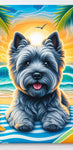 Cairn Terrier Grey - Best of Breed DCR 100% Poly Velour Micro Fiber Beach Towel Quick Dry 30" x 60"