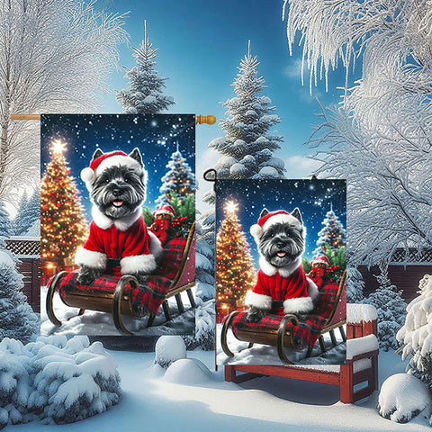 Cairn Terrier Grey - Best of Breed DCR Christmas Outdoor House and Garden Flag