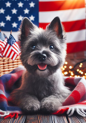 Cairn Terrier Grey - Best of Breed DCR Patriotic I Outdoor Flag