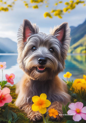 Cairn Terrier Grey - Best of Breed DCR Spring Outdoor Flag