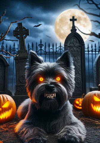 Cairn Terrier Grey - Best of Breed DCR Halloween Outdoor House and Garden Flag