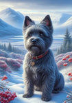 Cairn Terrier Grey - Best of Breed DCR Winter Berries Outdoor House and Garden Flag