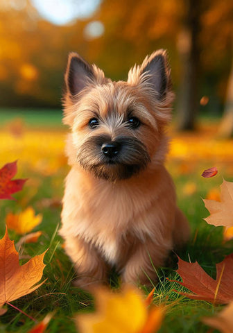 Cairn Terrier Wheat - Best of Breed DCR Falling Leaves Outdoor Flag