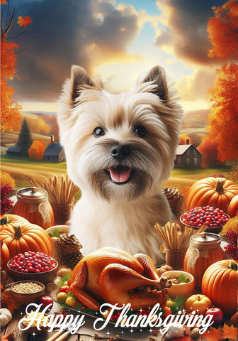 Cairn Terrier  Wheat - Best of Breed  Thanksgiving Outdoor House and Garden Flag