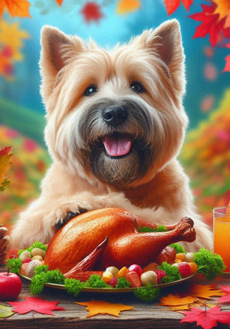 Cairn Terrier Wheat - Best of Breed DCR Thanksgiving Outdoor House and Garden Flag