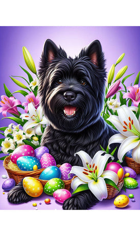 Cairn Terrier Black - Best of Breed DCR Easter Holiday    Outdoor House and Garden Flag