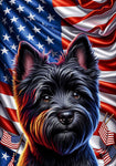 Cairn Terrier Black - Best of Breed DCR Patriotic III   Outdoor House and Garden Flag