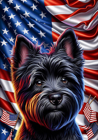 Cairn Terrier Black - Best of Breed DCR Patriotic III   Outdoor House and Garden Flag