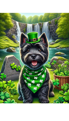 Cairn Terrier Black - Best of Breed DCR Saint Patricks Day Day Outdoor House and Garden Flag