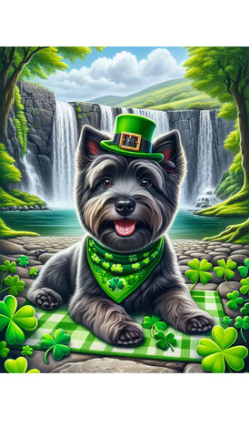 Cairn Terrier Grey - Best of Breed DCR Saint Patricks Day Day Outdoor House and Garden Flag