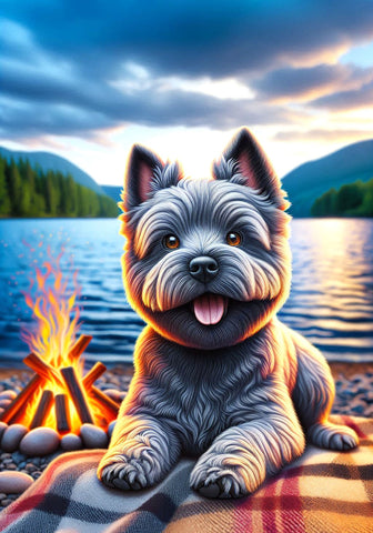 Cairn Terrier Grey - Best of Breed DCR Summer Camping   Outdoor House and Garden Flag
